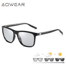 Load image into Gallery viewer, AOWEAR Square Photochromic Sunglasses Women Polarized Day Night Vision Glasses Lady Clear Aluminium Driving Chameleon Sun Glases