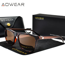 Load image into Gallery viewer, AOWEAR Unisex Square Vintage Sunglasses Women Polarized Retro Sunglasses for Men Lady UV400 Driving Mirrors Coating Sun Glasses