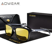 Load image into Gallery viewer, AOWEAR Unisex Square Vintage Sunglasses Women Polarized Retro Sunglasses for Men Lady UV400 Driving Mirrors Coating Sun Glasses