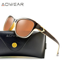 Load image into Gallery viewer, AOWEAR Vintage Sunglasses Women Polarized Retro Sun Glasses Ladies Brand Designer Shades Eyewear with Case Oculos