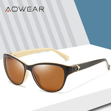 Load image into Gallery viewer, AOWEAR Vintage Sunglasses Women Polarized Retro Sun Glasses Ladies Brand Designer Shades Eyewear with Case Oculos