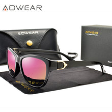 Load image into Gallery viewer, AOWEAR Vintage Sunglasses Women Polarized Retro Sun Glasses Ladies Brand Designer Shades Eyewear with Case Oculos