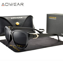 Load image into Gallery viewer, AOWEAR Vintage Sunglasses Women Polarized Retro Sun Glasses Ladies Brand Designer Shades Eyewear with Case Oculos