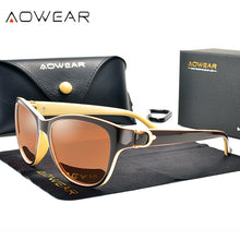 Load image into Gallery viewer, AOWEAR Vintage Sunglasses Women Polarized Retro Sun Glasses Ladies Brand Designer Shades Eyewear with Case Oculos