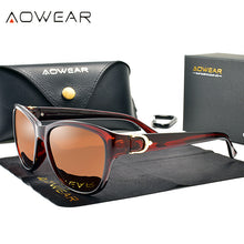 Load image into Gallery viewer, AOWEAR Vintage Sunglasses Women Polarized Retro Sun Glasses Ladies Brand Designer Shades Eyewear with Case Oculos