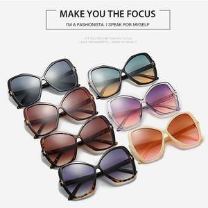 AOZE 2023 Cat eyes sunglasses oversized women ultralight trend Tom frame sunglasses ladies outdoor UV Women ins Popular