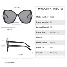 Load image into Gallery viewer, AOZE 2023 Cat eyes sunglasses oversized women ultralight trend Tom frame sunglasses ladies outdoor UV Women ins Popular