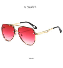 Load image into Gallery viewer, Aoze Vintage Pilot Sunglasses | Metal Frame with Cool Rivet Detail (Gradient Lenses)