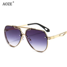 Load image into Gallery viewer, Aoze Vintage Pilot Sunglasses | Metal Frame with Cool Rivet Detail (Gradient Lenses)