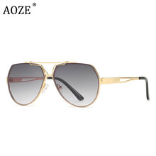 Load image into Gallery viewer, Aoze Vintage Pilot Sunglasses | Metal Frame with Cool Rivet Detail (Gradient Lenses)