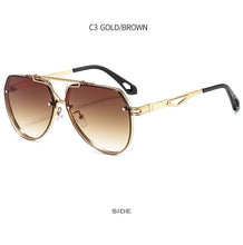 Load image into Gallery viewer, Aoze Vintage Pilot Sunglasses | Metal Frame with Cool Rivet Detail (Gradient Lenses)