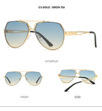 Load image into Gallery viewer, Aoze Vintage Pilot Sunglasses | Metal Frame with Cool Rivet Detail (Gradient Lenses)