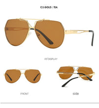 Load image into Gallery viewer, Aoze Vintage Pilot Sunglasses | Metal Frame with Cool Rivet Detail (Gradient Lenses)