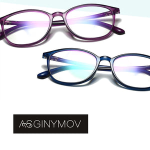AS GINYMOV Anti-Blue Light Computer Glasses Optical Spectacle Frame for Men Women Myopia Optical Eyewear Frame Transparent Lens