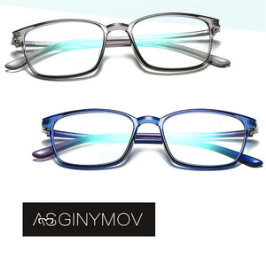 AS GINYMOV Classic Square TR Glasses for Men Women Optical Myopia Spectacle Frame Anti-Blue Light Lens Transparent Eyewear Frame