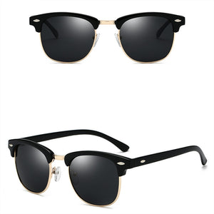 ASOOP2023 Female Sunglasses Classic Brand Design Semi-frame Round Men's Sunglasses UV400 Retro Leopard-print Glasses