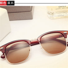 Load image into Gallery viewer, ASOOP2023 Female Sunglasses Classic Brand Design Semi-frame Round Men&#39;s Sunglasses UV400 Retro Leopard-print Glasses