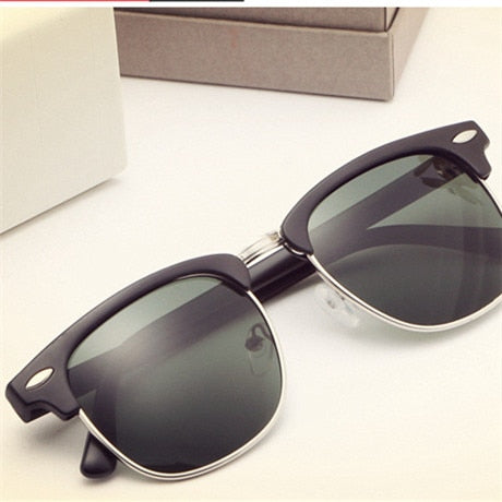 ASOOP2023 Female Sunglasses Classic Brand Design Semi-frame Round Men's Sunglasses UV400 Retro Leopard-print Glasses