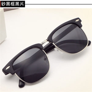 ASOOP2023 Female Sunglasses Classic Brand Design Semi-frame Round Men's Sunglasses UV400 Retro Leopard-print Glasses