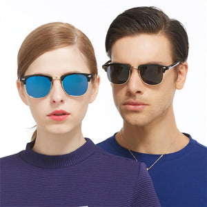 ASOOP2023 Female Sunglasses Classic Brand Design Semi-frame Round Men's Sunglasses UV400 Retro Leopard-print Glasses