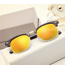 Load image into Gallery viewer, ASOOP2023 Female Sunglasses Classic Brand Design Semi-frame Round Men&#39;s Sunglasses UV400 Retro Leopard-print Glasses