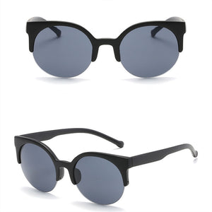 ASUOP round ladies sunglasses men's half frame glasses international classic brand design UV400 driving goggles