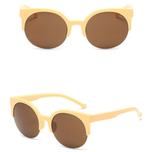 Load image into Gallery viewer, ASUOP round ladies sunglasses men&#39;s half frame glasses international classic brand design UV400 driving goggles