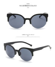 Load image into Gallery viewer, ASUOP round ladies sunglasses men&#39;s half frame glasses international classic brand design UV400 driving goggles