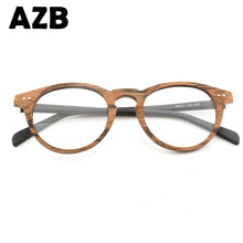 Load image into Gallery viewer, AZB Vintage Clear Glasses Cat Eye Wooden Glasses Frame Men Women Transparent Lens Glasses Wood Optical Eyewear frames HB030