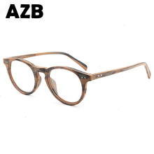 Load image into Gallery viewer, AZB Vintage Clear Glasses Cat Eye Wooden Glasses Frame Men Women Transparent Lens Glasses Wood Optical Eyewear frames HB030