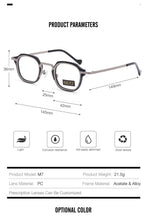 Load image into Gallery viewer, Acetate Alloy Glasses Frame Vintage Square Men Prescription Myopia Optical Eyeglasses Women  Brand Japan Handmade Eyewear