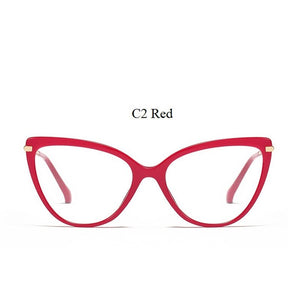 Acetate Cat Eye Glasses Frame Modern Design Optics Degree Glasses Frame Anti-blue Lens Eyewear Women Decorative Glasses