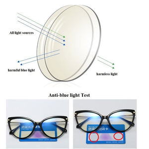 Acetate Cat Eye Glasses Frame Modern Design Optics Degree Glasses Frame Anti-blue Lens Eyewear Women Decorative Glasses