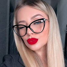 Load image into Gallery viewer, Acetate Cat Eye Glasses Frame Modern Design Optics Degree Glasses Frame Anti-blue Lens Eyewear Women Decorative Glasses