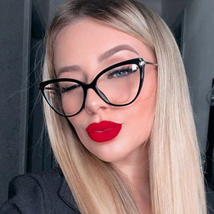 Acetate Cat Eye Glasses Frame Modern Design Optics Degree Glasses Frame Anti-blue Lens Eyewear Women Decorative Glasses