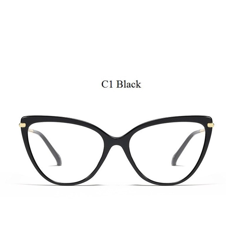 Acetate Cat Eye Glasses Frame Modern Design Optics Degree Glasses Frame Anti-blue Lens Eyewear Women Decorative Glasses