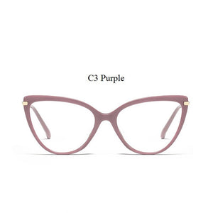 Acetate Cat Eye Glasses Frame Modern Design Optics Degree Glasses Frame Anti-blue Lens Eyewear Women Decorative Glasses