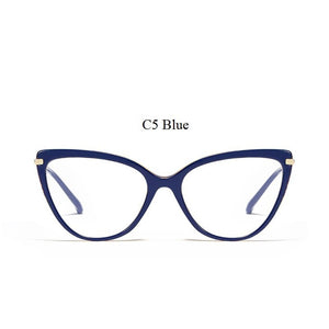 Acetate Cat Eye Glasses Frame Modern Design Optics Degree Glasses Frame Anti-blue Lens Eyewear Women Decorative Glasses