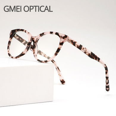 Acetate Cat Eye Style Women Glasses Frame Tortoiseshell Pattern Full Rim Female Myopia Prescription Spectacles Frames D62436