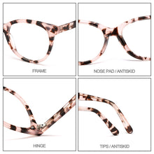 Load image into Gallery viewer, Acetate Cat Eye Style Women Glasses Frame Tortoiseshell Pattern Full Rim Female Myopia Prescription Spectacles Frames D62436