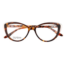 Load image into Gallery viewer, Acetate Cat Eye Women&#39;s Decorative Glasses Transparent Round Prescription Glasses Without Diopter Unusual Female Eyeglasses
