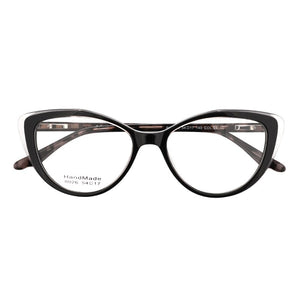 Acetate Cat Eye Women's Decorative Glasses Transparent Round Prescription Glasses Without Diopter Unusual Female Eyeglasses