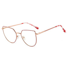Carica l&#39;immagine nel visualizzatore di Gallery, Acetate Computer Glasses Women Cat Eye Blue Light Blocking Eyeglasses Oversized Metal Glasses Frames Ladies Eyewear