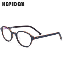 Load image into Gallery viewer, Acetate Glasses Frame Men Round Prescription Spectacles Eyewear 2023 Women Nerd Myopia Optical Frames Wood Grain Eyeglasses 9102