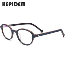 Load image into Gallery viewer, Acetate Glasses Frame Men Round Prescription Spectacles Eyewear 2023 Women Nerd Myopia Optical Frames Wood Grain Eyeglasses 9102