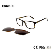 Load image into Gallery viewer, Acetate Men&#39;S Glasses Frames Magnetic Clip On Sunglasses Square Women Prescription Glasses Magnet Polarized Sun Glasses Goggle