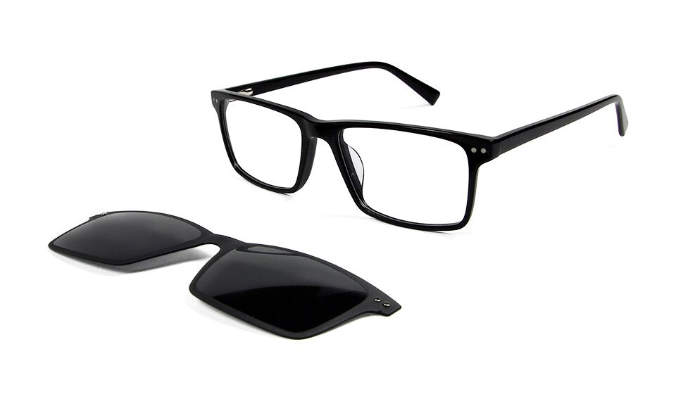 Acetate Men'S Glasses Frames Magnetic Clip On Sunglasses Square Women Prescription Glasses Magnet Polarized Sun Glasses Goggle