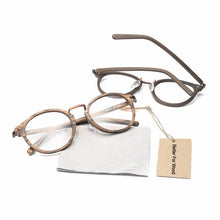 Load image into Gallery viewer, Acetate Prescription Eyeglasses Frame For Men and Women Wood Grain Optical Glasses Clear Lens with Case BTBC06