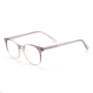 Acetate Round Transparent Men And Women Full Rim Optical Spectacles Frame With Spring Hinge For Prescription Lens