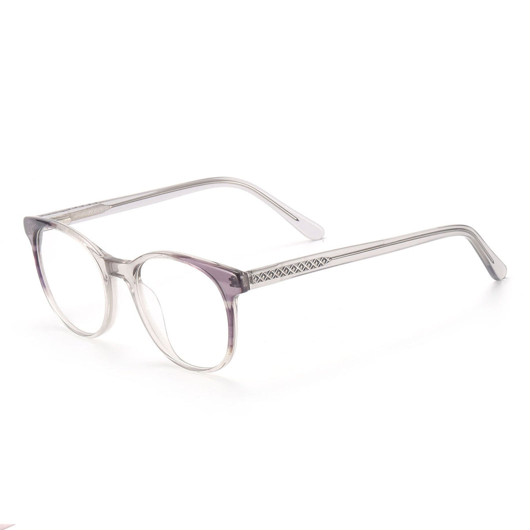 Acetate Round Transparent Men And Women Full Rim Optical Spectacles Frame With Spring Hinge For Prescription Lens